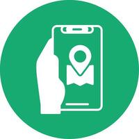Location App Glyph Multi Circle Icon vector