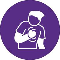 Chest Pain Glyph Multi Circle Icon vector