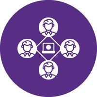 Remote Job Glyph Multi Circle Icon vector