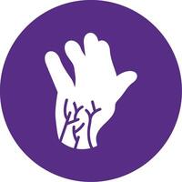 Hand Nerves Glyph Multi Circle Icon vector