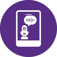 Voice Recognition Glyph Multi Circle Icon vector