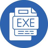 EXE File Glyph Multi Circle Icon vector