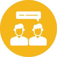 In Person Discussion Glyph Multi Circle Icon vector