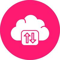 Cloud Service Glyph Multi Circle Icon vector