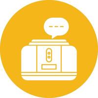 Virtual Assistant Glyph Multi Circle Icon vector