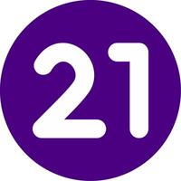 Twenty one Glyph Multi Circle Icon vector