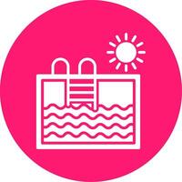 Swimming Pool Glyph Multi Circle Icon vector