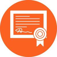 Diploma Certificate Glyph Multi Circle Icon vector