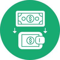Income Glyph Multi Circle Icon vector