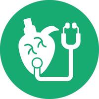 Heart Checkup Glyph Multi Circle Icon vector