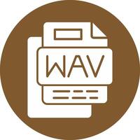 Wav File Glyph Multi Circle Icon vector