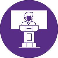Lecture Glyph Multi Circle Icon vector