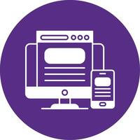 Responsive Design Glyph Multi Circle Icon vector
