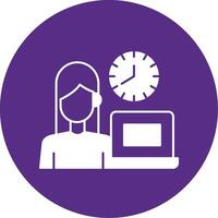 Working Hours Glyph Multi Circle Icon vector
