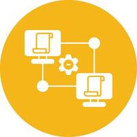 Data Remote Access Glyph Multi Circle Icon vector