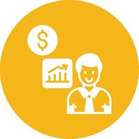 Business Impact Glyph Multi Circle Icon vector