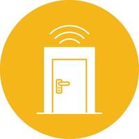 Smart Door Glyph Multi Circle Icon vector