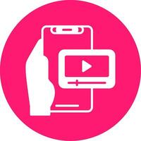 Videoplayer Glyph Multi Circle Icon vector
