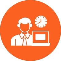 Office Working Hours Glyph Multi Circle Icon vector