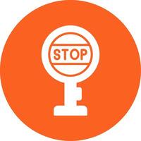 Stop Sign Board Glyph Multi Circle Icon vector