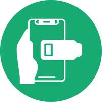 Low Battery Glyph Multi Circle Icon vector