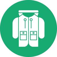 Rain Coat Glyph Multi Circle Icon vector