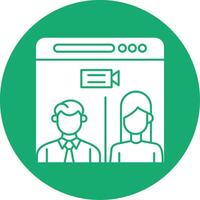 Web Conference Glyph Multi Circle Icon vector