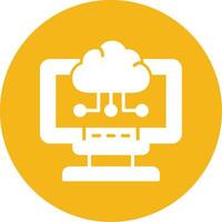 Cloud Computing Glyph Multi Circle Icon vector
