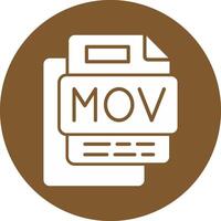 MOV File Glyph Multi Circle Icon vector