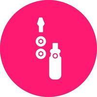 Screwdriver Glyph Multi Circle Icon vector