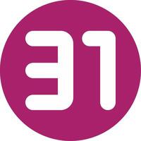 Thirty one Glyph Multi Circle Icon vector