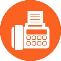 Fax Glyph Multi Circle Icon vector