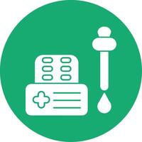 Allergy Test Glyph Multi Circle Icon vector