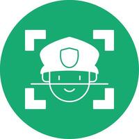 Face Recognition Glyph Multi Circle Icon vector
