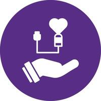 Heart Checkup Glyph Multi Circle Icon vector