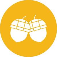 Acorn Glyph Multi Circle Icon vector