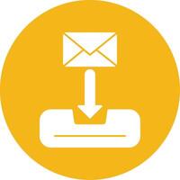 Inbox Glyph Multi Circle Icon vector