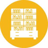 Book Shelf Glyph Multi Circle Icon vector