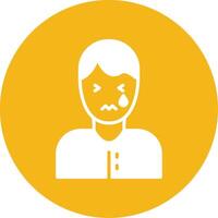 Sadness Glyph Multi Circle Icon vector