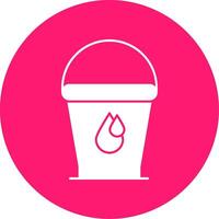 Water Bucket Glyph Multi Circle Icon vector