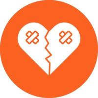 Broken Heart Glyph Multi Circle Icon vector