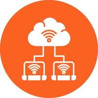 Cloud Service Glyph Multi Circle Icon vector