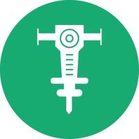 Jackhammer Glyph Multi Circle Icon vector