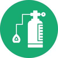 Oxygen Tank Glyph Multi Circle Icon vector
