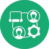 Remote Job Glyph Multi Circle Icon vector