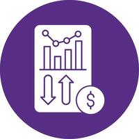 Sales Report Glyph Multi Circle Icon vector