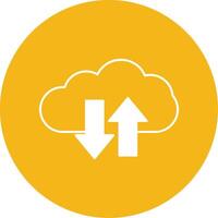 Cloud Upload And Download Glyph Multi Circle Icon vector