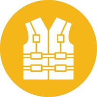 Life Jacket Glyph Multi Circle Icon vector