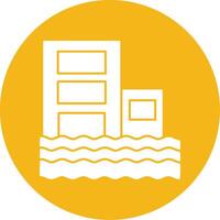 Flood Glyph Multi Circle Icon vector