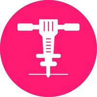 Jackhammer Glyph Multi Circle Icon vector